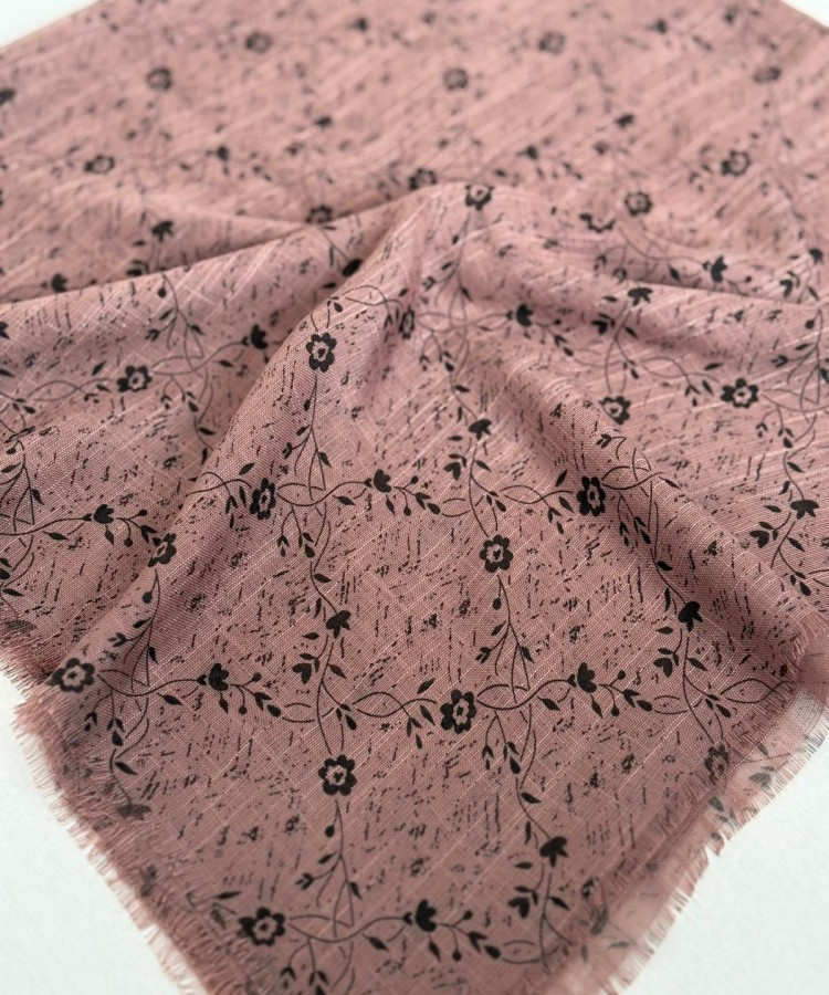 Pigment Baskı Flamlı Eşarp V-5092