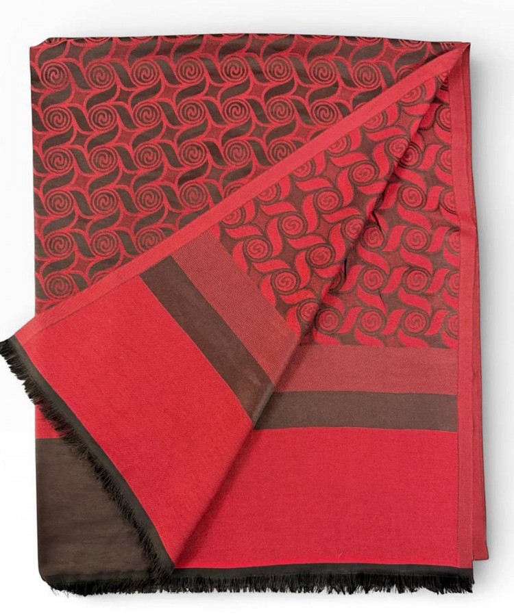 Çift Taraflı Viskon Şal S-3021-04 BORDO